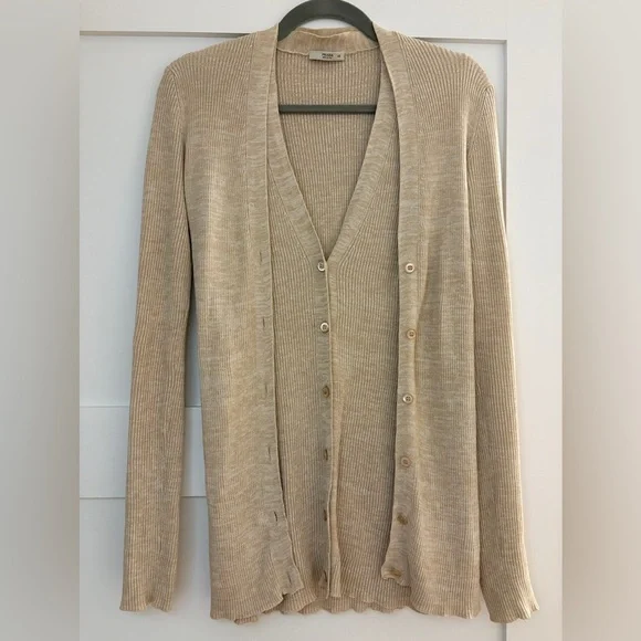 Prada Light Beige Women's Cardigan Sweater